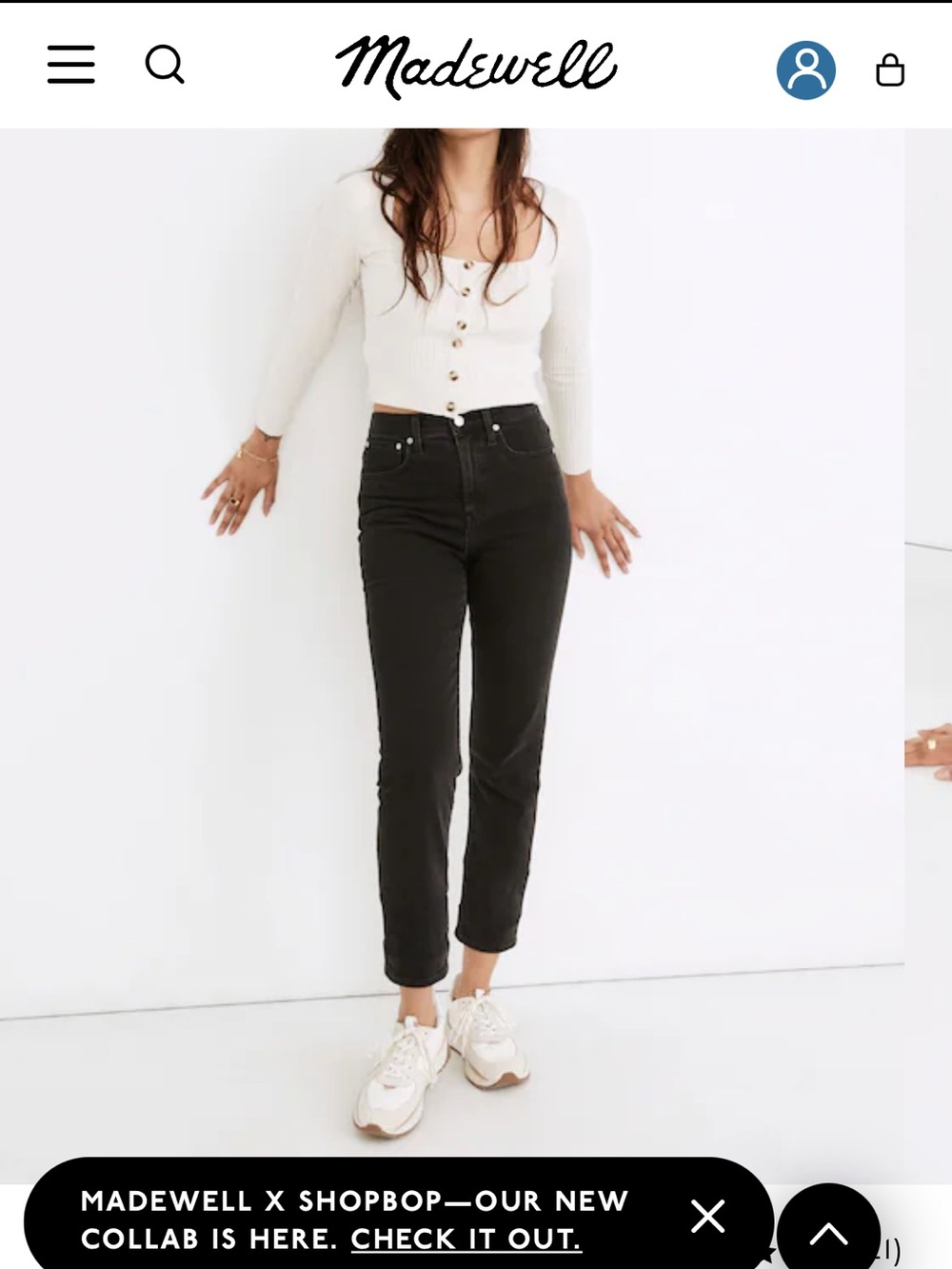 Madewell women's Charcoal Black classic Straight Jeans. Size 32